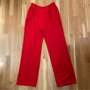 St. John Red Vintage Knit Trousers Size 4